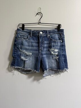 BKE Dark Blue Distressed Jean Shorts